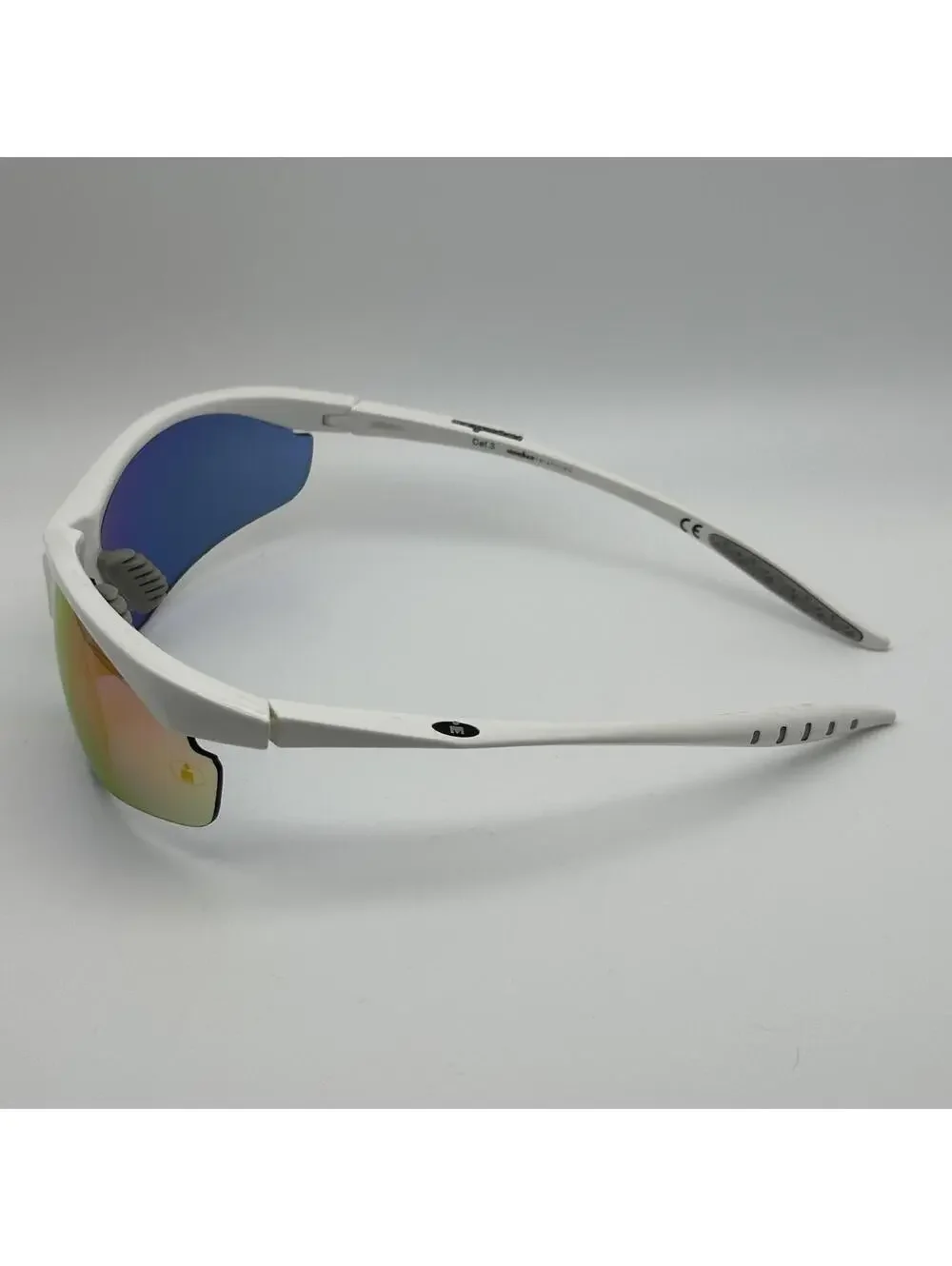 Ironman Triathlon White Red RV ACA Sports Sunglasses with Mirrored Lenses